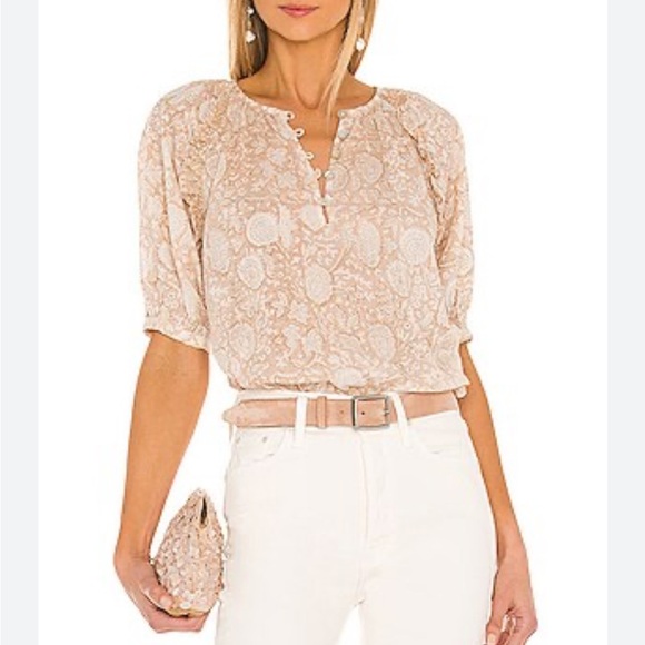 CleoBella Raimi Blouse in Tonal Block Beige Small - Picture 1 of 6